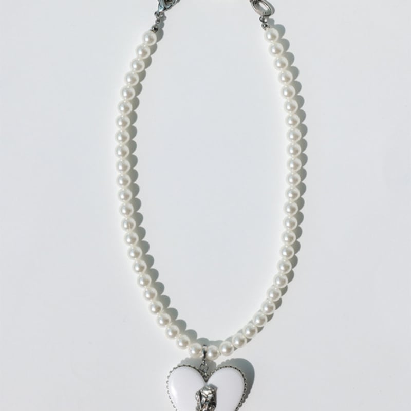 VERRYTASTE Heart Pendant Pearl Necklace - White