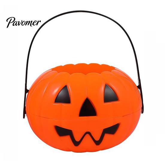 Großer Süßigkeiteneimer 1/2/3 Stück Halloween Kürbis Eimer, Süßes oder Saures Halter Korb, Jack-O-Lantern Süßigkeiten Eimer mit Griff, Partygeschenke