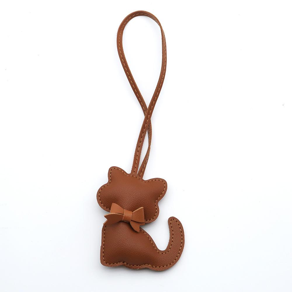 New PU Leather Kitten Bag Pendant Bow Cute Cartoon Animal Kitten Female Bag Pendant Small Gift
