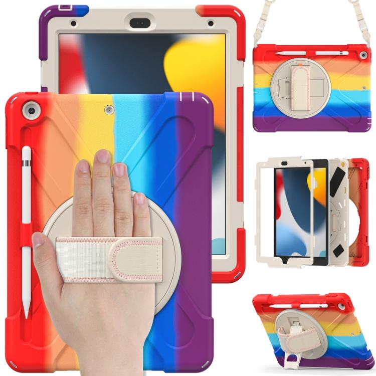 Custom 3-in-1 Protective Tablet Case for iPad 9th 8th 10.2 Inch Shockproof with Wrist Strap and Pencil Holder