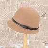Autumn and winter wool woolen hat women's retro belt decoration multi-colored basin hat bucket hat wool felt hat