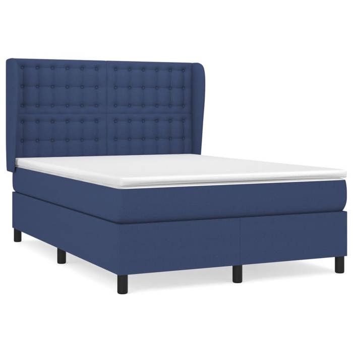 Maison Exclusive - Sommier à lattes de lit avec matelas Bleu 140x200 cm Tissu