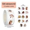500Pcs/Roll Animal Horse Flower Cartoon Sealing Sticker Diy Pvc Laptop Decals Decoration Stiker Reward Gift Kawai