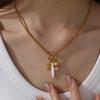 Vacation Wind Ocean Theme DIY Pendant Necklace Stainless Steel Gold Plated Fashion Versatile Jewelry Women
