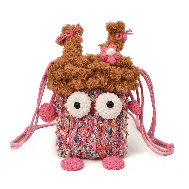 Cute Knit Ladies Crossbody Bag With Cartoon Design For Daily Use