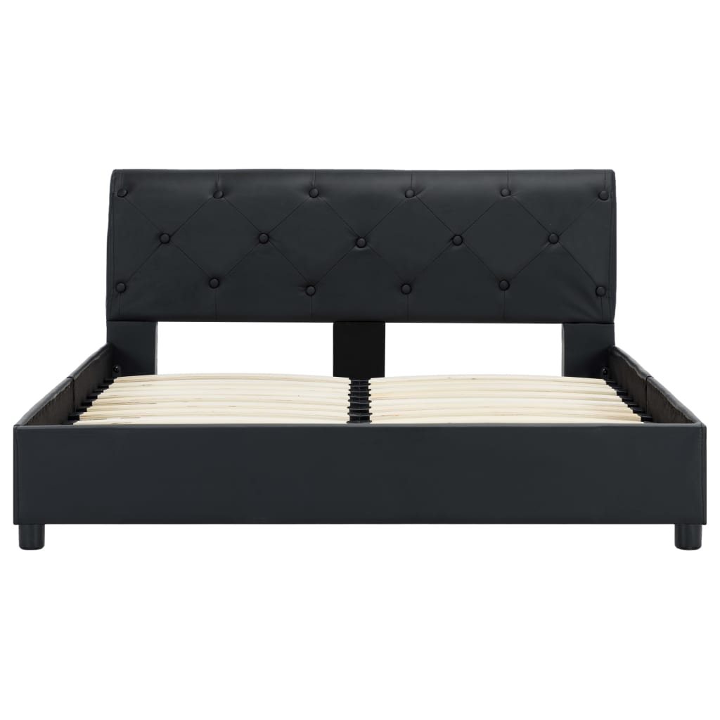Black Faux Leather Bed Frame 120 x 200 cm