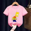 Simpsons Funny Printed TShirt Kids Fashion Trend Top Boys Girls All Seasons Cotton Crew Neck Short Sleeves