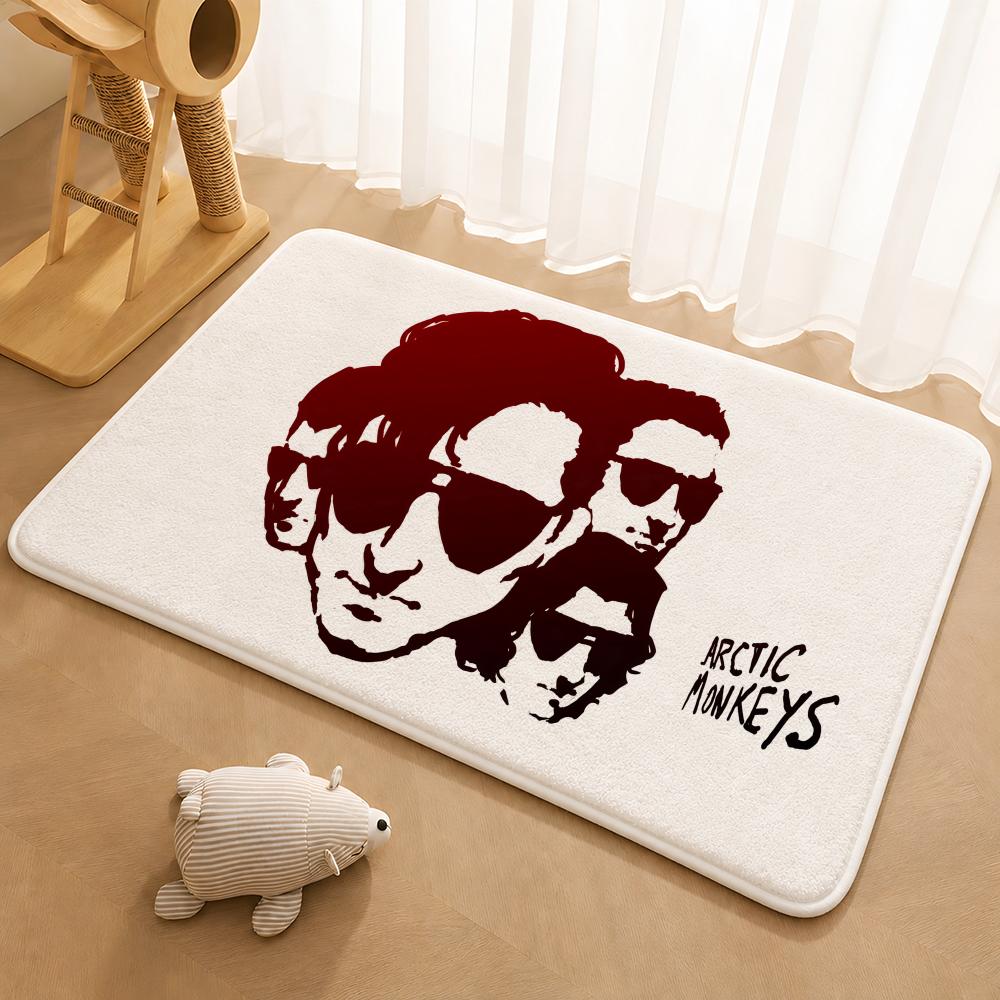 Band A-ArcticS M-Monkeys Floor Mat Floor Mat Soft Flannel Non-Slip Door  Rug for Living Room