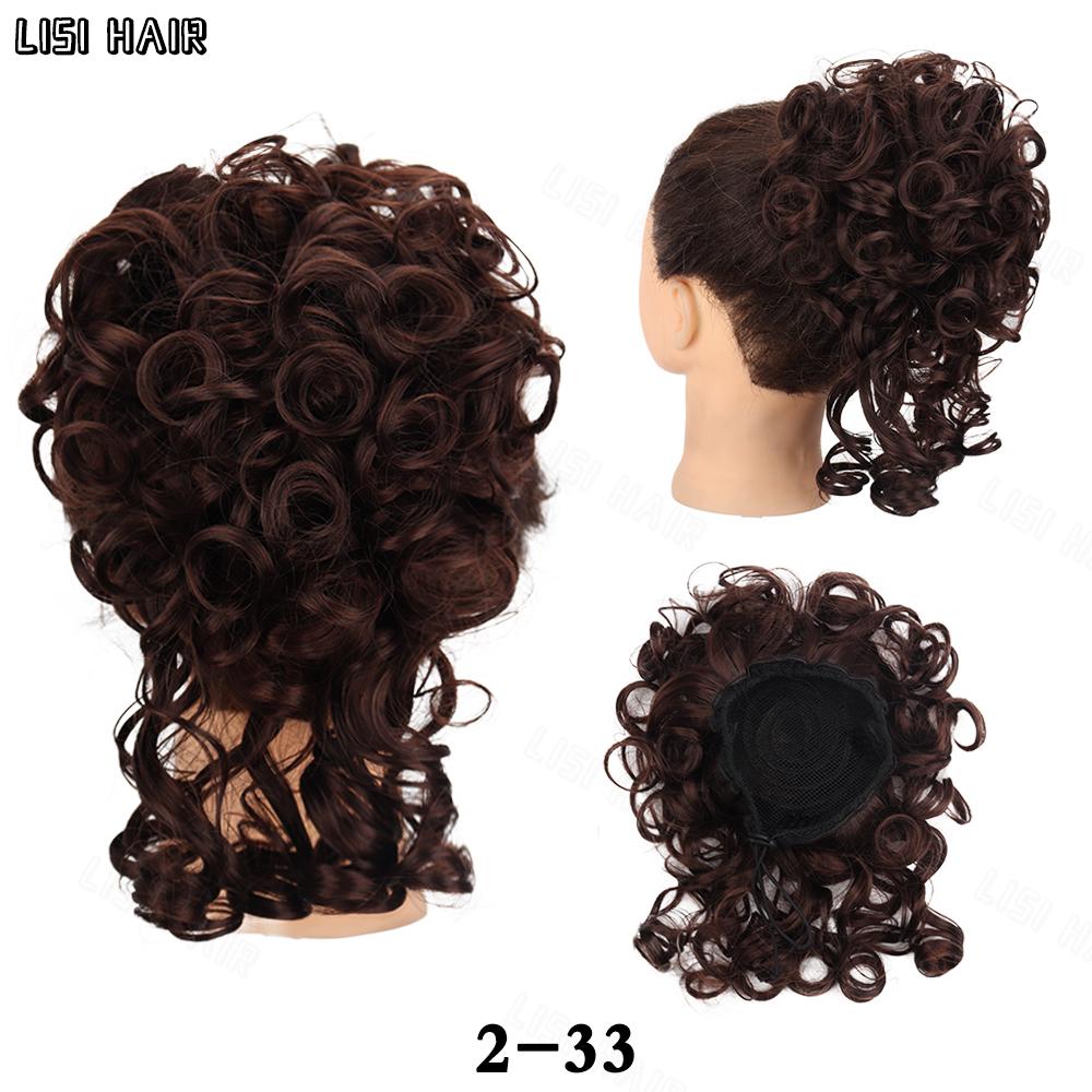 MISSQUEEN Syntetické rozcuchané krátké vlasy prodlužování do drdolu pružná spona do vlasů volné velké kudrnaté prodloužení vlasů pro ženy pro každodenní použití