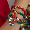 5Pcs/Set Christmas Snowflake Christmas Tree Metal Pendant Bracelet Women Trendy Simple Rope Chain Bangle Couple New Jewelry Gift