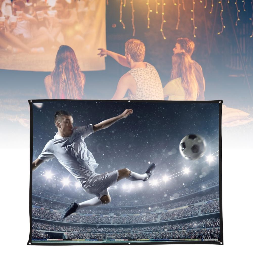 4:3 Thickened 100percent  Polyester Portable Foldable White Soft Projector Screen Curtain100 Inch