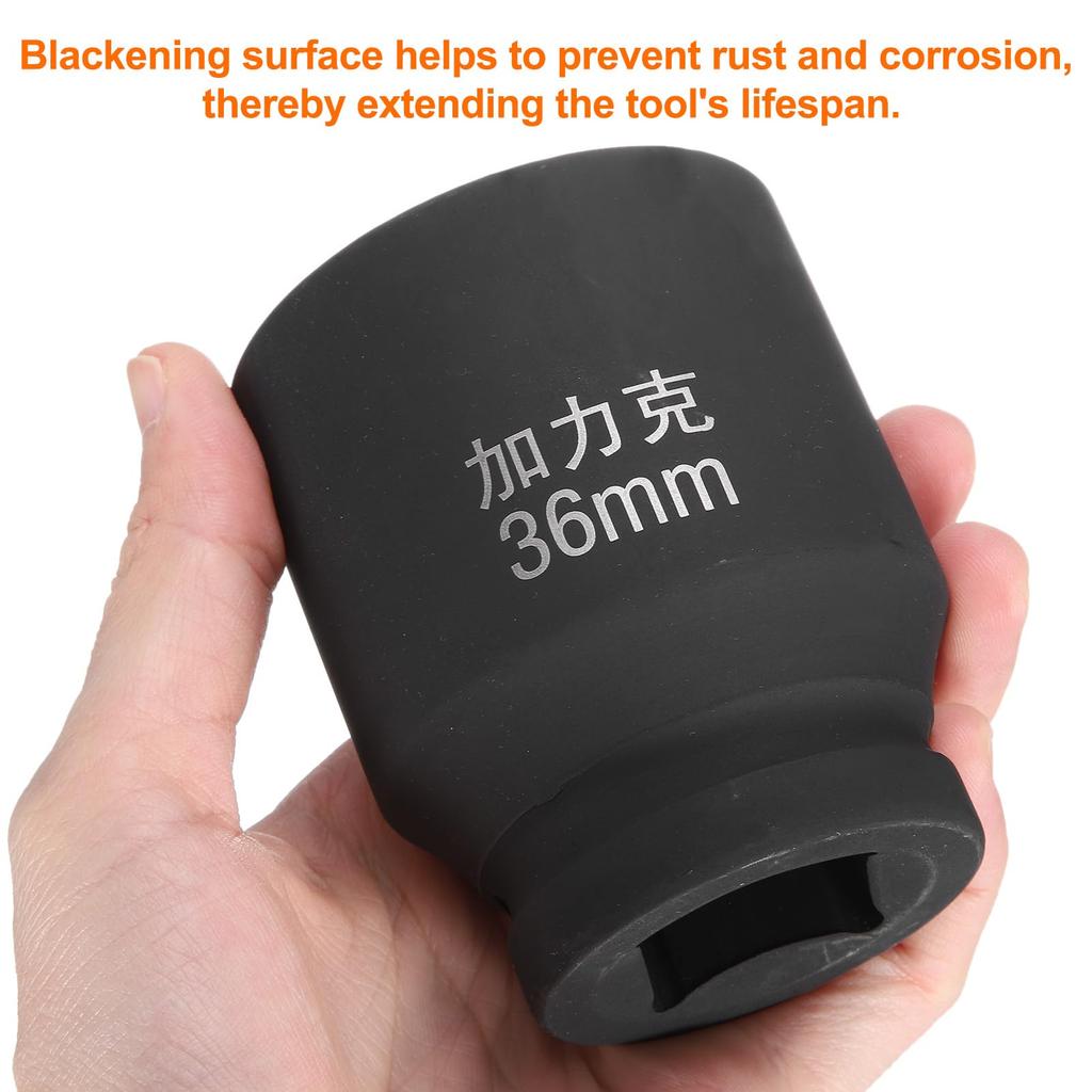 uxcell 36mm Metric Square Impact Socket 40CR for Blackening Standard Wheel Air Tool for Automotive Machine and Home Use 1-Inch Drive, Socket, Repair,