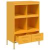 Highboard Mustard Yellow 68 x 39 x 101.5 cm Steel
