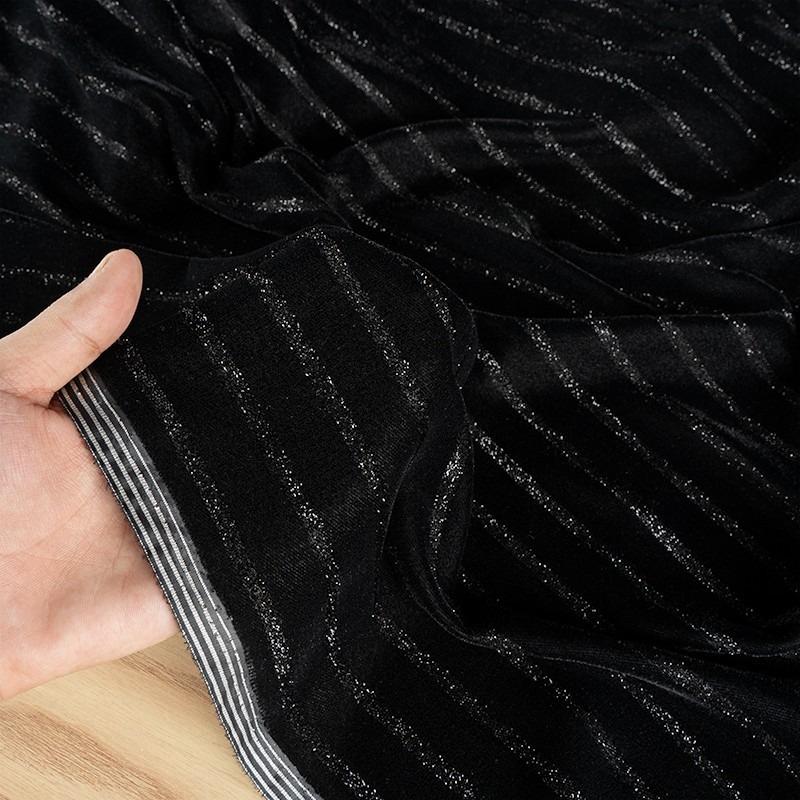 50cm/100cm*110cm Schwarze Farbe Brokat Jacquard Samtstoff Afrikanische Designerstoffe für Kleider DIY Nähen Kleidung