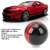 5 Speed Shift Knob Round Ball Manual Shift Knob with 3 Adapters for Mustang 1967‑2018 Black Red