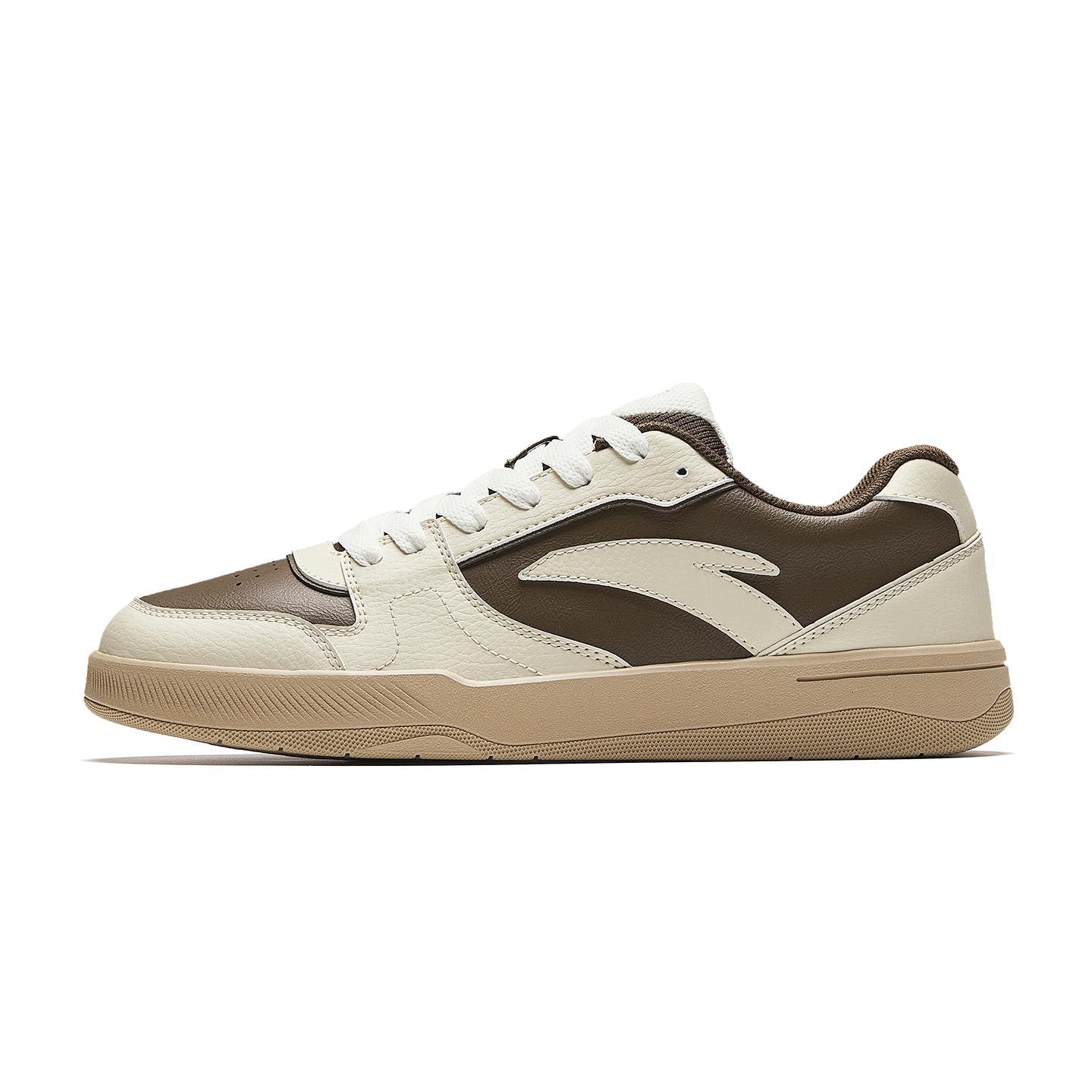 Anta Luchong Mocha Men Low Top Skate Shoes Beige Brown 912548008-3 42