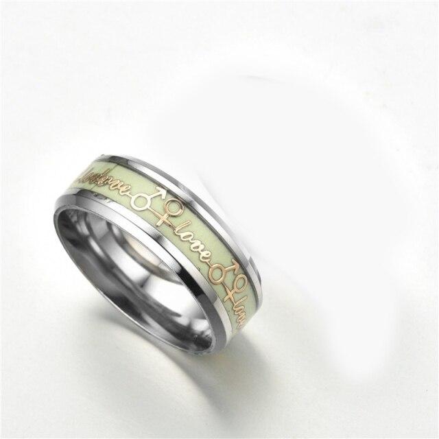 

Любовные Кольца Мужские Модные Письменные Женские Кольца Любители Ювелирных Изделий Свадебные Пары Серебристый Цвет Мальчик Металл Титановая Сталь Светящиеся Аниллос 8
