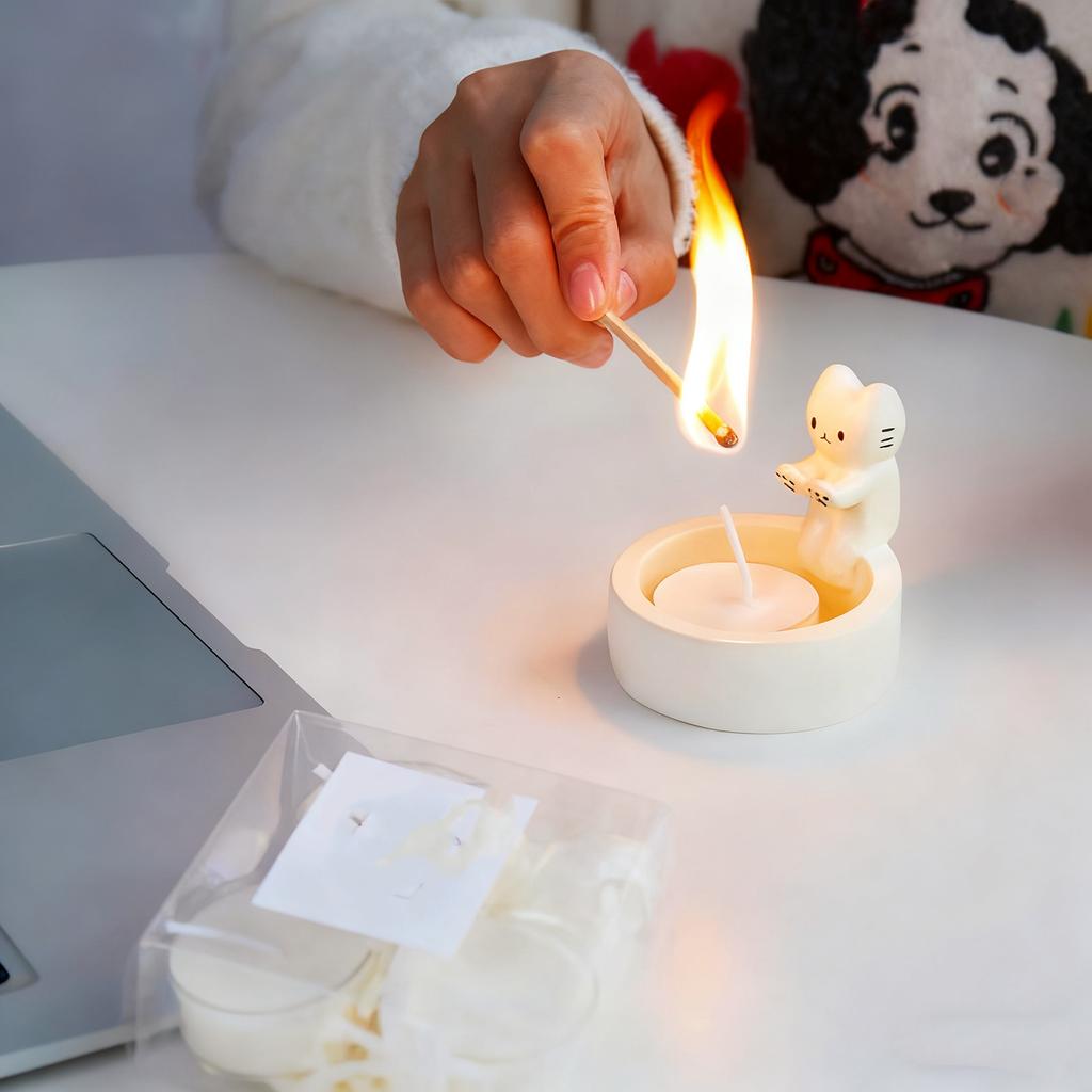 Kerzenständer, Tier-Aromatherapie-Kerzenständer, Tiere verwenden Kerzen, um sich warm zu halten, zur Heimdekoration verwendet, Geschenke für Tierliebhaber