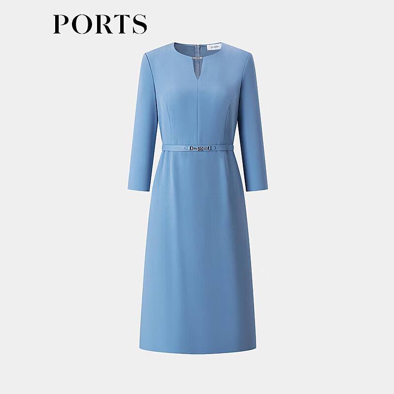 Ports Women's ALQ9D039TFB008 Round Neck Midi Dress