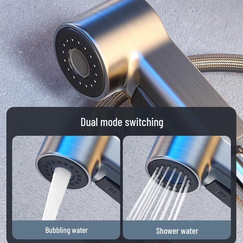 MDNG Elegant Black Pull-Out Hot & Cold Bathroom Basin Faucet