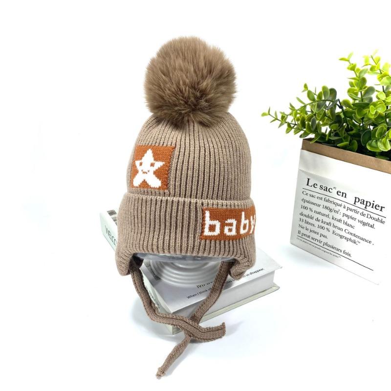 Winter Warm Children's Hat Outdoor Windproof Plus Inner Baby Wool Hat Boys and Girls Cute Ear Protection Knitted Hat