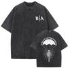 T-shirt Vintage Lavate Brothers in Arms Lunga Vita alla Fratellanza Stampa Double Sided Uomo Donna Casual Cotone Oversize