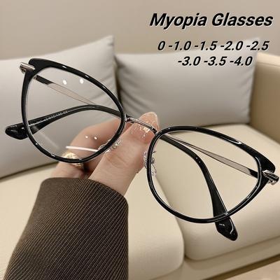 New Fashionable Cat Eye Women'S Myopia Glasses Retro Neutral High Quality Luxury Versatile Anti Blue Light Glasses