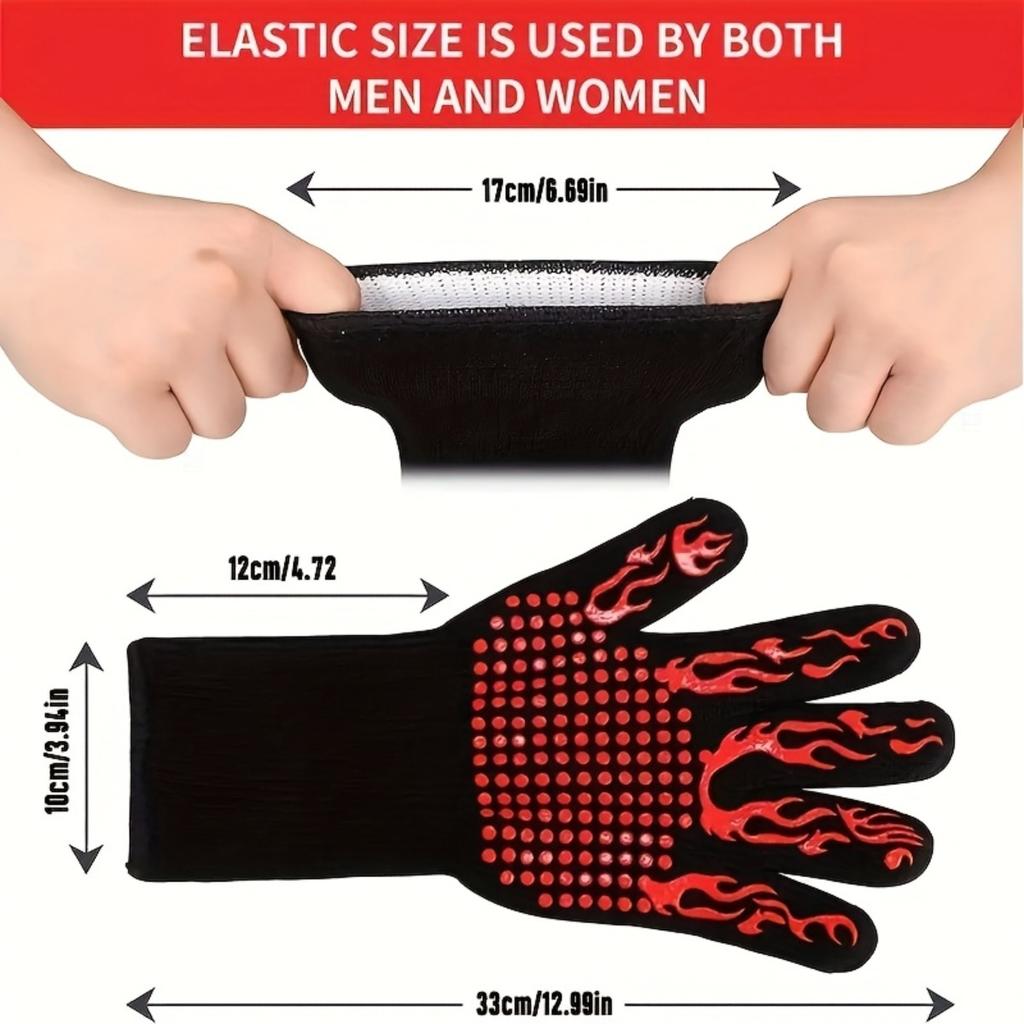 Universal Size Cooking Gloves, Heat-resistant and Non Slip Microwave Oven Baking Gloves