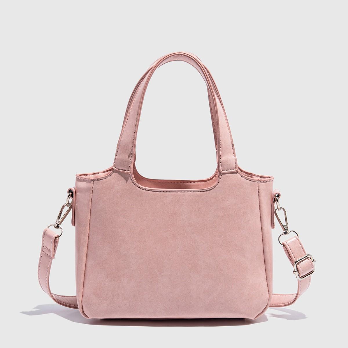 

Vegetable Basket, Bucket Bag, Large-Capacity Pink Bag, Women S Commuter Handbag, Shoulder Messenger Bag.