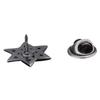 Rockyu Men's Hexagonal Star Chest Pin, Gunmetal Stainless Steel, 3D Design, Fashion Accessory, Business, Wedding, Stylish Design