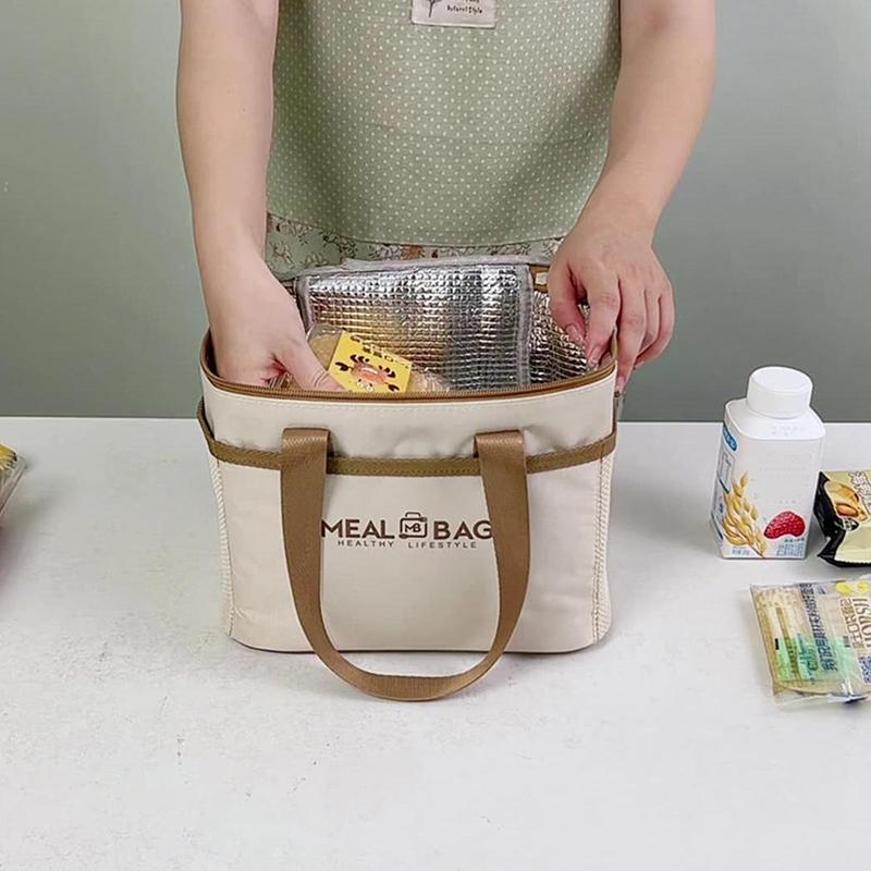 Insulated Lunch Bag Large Capacity Thermal Tote With Oxford Fabric And Aluminum Foil Leakproof Cooler For Picnic Office Travel