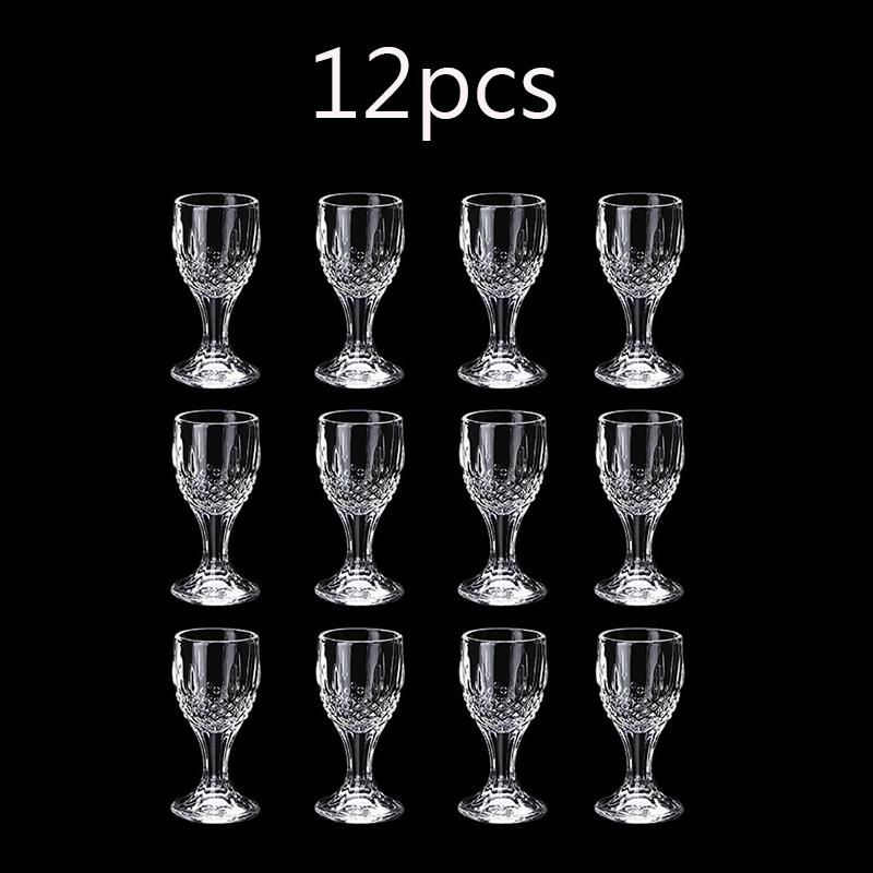 

Wine Glasses Set of 12 Shot Glass Set Small Wine Cups Creative Retro Exquisite Drinking Cup Diamond Painting Mini Glass Cup Set 15ml