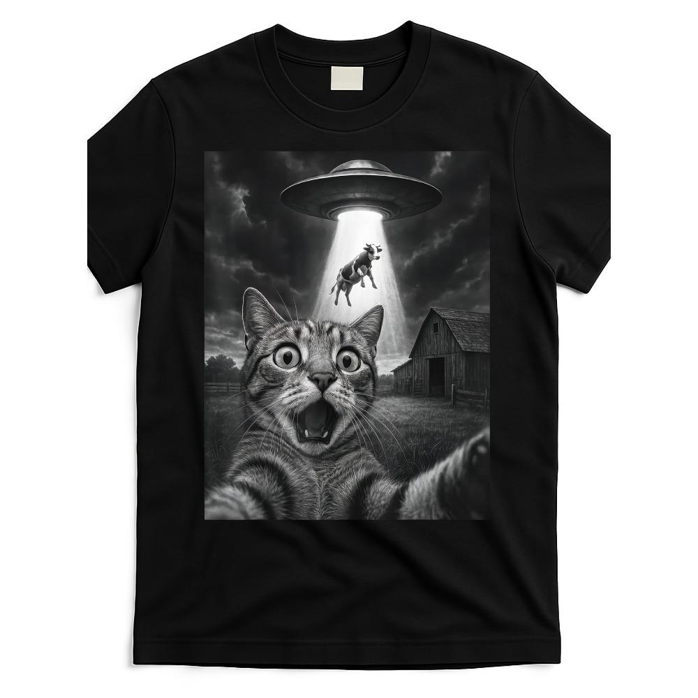 

Japanese Anime Samurai Cat Pattern T-shirt Soft & Casual Shirt Retro Street Style Short-sleeved Shirt Idea for Cat Lovers Black S