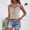 New Striped Printed Women's Fashionable Sleeveless Shirt Top