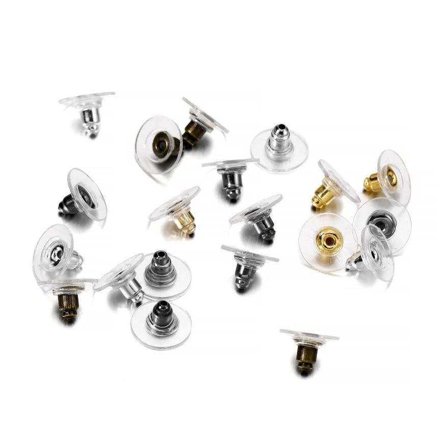 100Pcs Rubber Earring Backs Post Nuts Silicon Steel Earnuts Stud Earring Back for DIY Jewelry Making Accessories