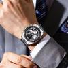 POEDAGAR Business Brand Man Wristwatch Waterproof Stainless Steel Luminous Men Watch Chronograph Date Men's Quartz Watches Reloj