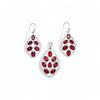Conjunto de joyas de granate: Pendientes Colgantes de Plata de Ley 925