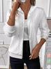 Fashion Women Zip Hoodie Jacket Long Sleeve Knit Sweatshirt Autumn Winter Casual Pullover Solid Color Loose Elegant Basic Shirt