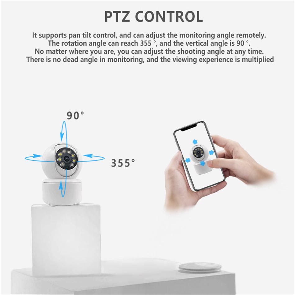 iCSee Dual-Light 360° PTZ HD WiFi Camera with Mobile Remote App, Day/Night Full-Color, 3MP