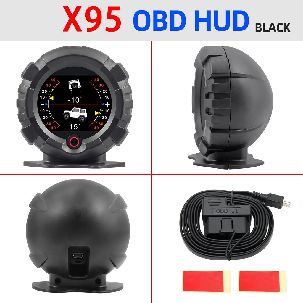 AD X95 Head Up Display GPS HUD Slope Meter Accessories HUD Auto Electronic Speedometer MPH KMH Speed Pitch Tilt Angle Altitude