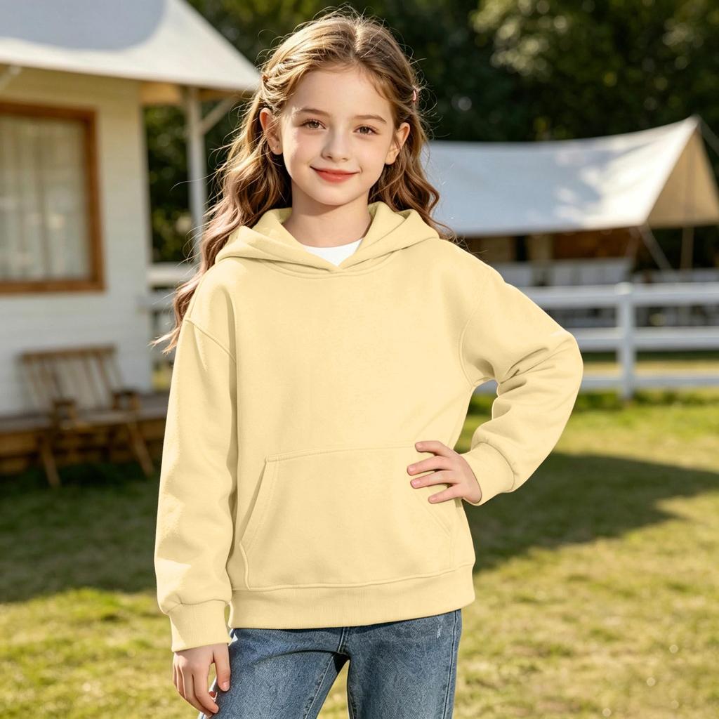 Kinder Farb-Langarm-Sweatshirt Lässiger Bequemer Pullover für Jungen und Mädchen