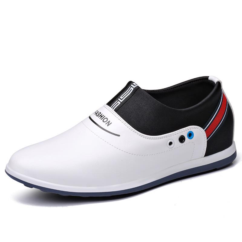 

Мужская повседневная кожаная обувь Модная обувь-слипоны на платформе, деловая обувь, офисные лоферы для мужчин, увеличивающие рост на 6 см, мужская обувь из белой кожи 37 белый