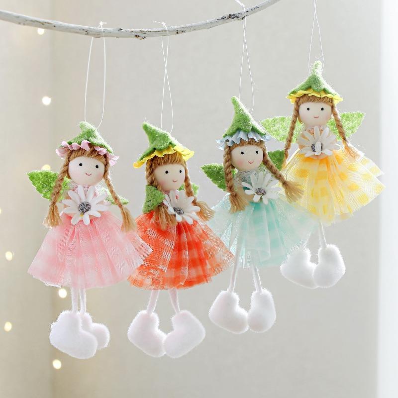 Easter Long Legs Flower Fairy Angel Elf Rabbit Dolls Home Hanging Ornaments Spring Easter Party Supplies Kids Birthday Gift