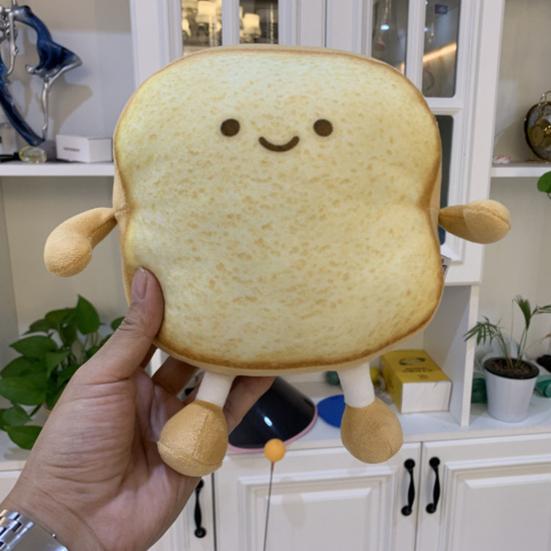 Soft Toast Slice Bread Design Plush Stuffed Toy Sofa Bedroom Sleep Pillow Decor