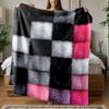 Faux Fluffy Color Block Checker Throw Blanket,Warm Living Room,Office Rest Cover,Birthday Modern Fashion Home Memento