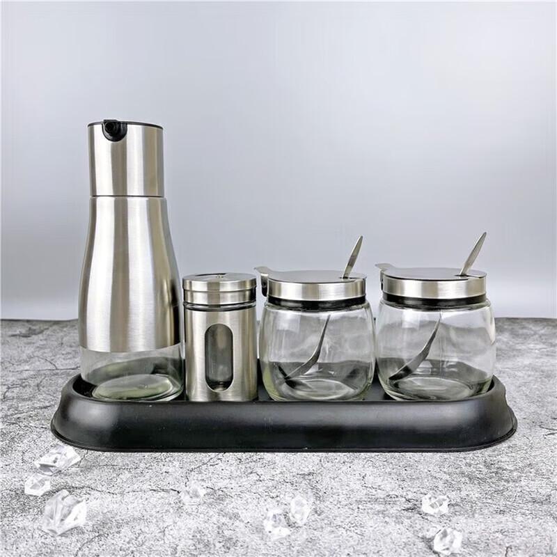 ZLIII Stainless Steel & Glass Table Seasoning Set