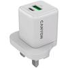 CANYON CU20AC GaN 20W 1xPD 1xQC Biała ładowarka ścienna UK