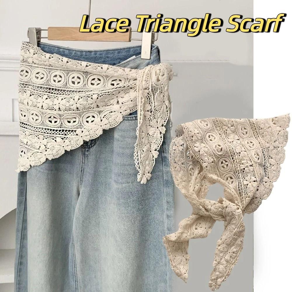 Fake Collar Lace Triangle Scarf Cape Hip Scarf Simple Lace Shawl  Female