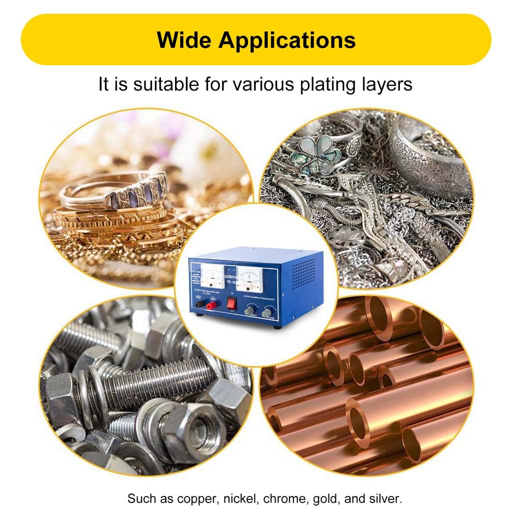 Small Jewelry Electroplating Tool 15V 10A, Mini Metal Plating Equipment for Gold Silver Steel Aluminum Jewelry Making & Goldsmith Craft