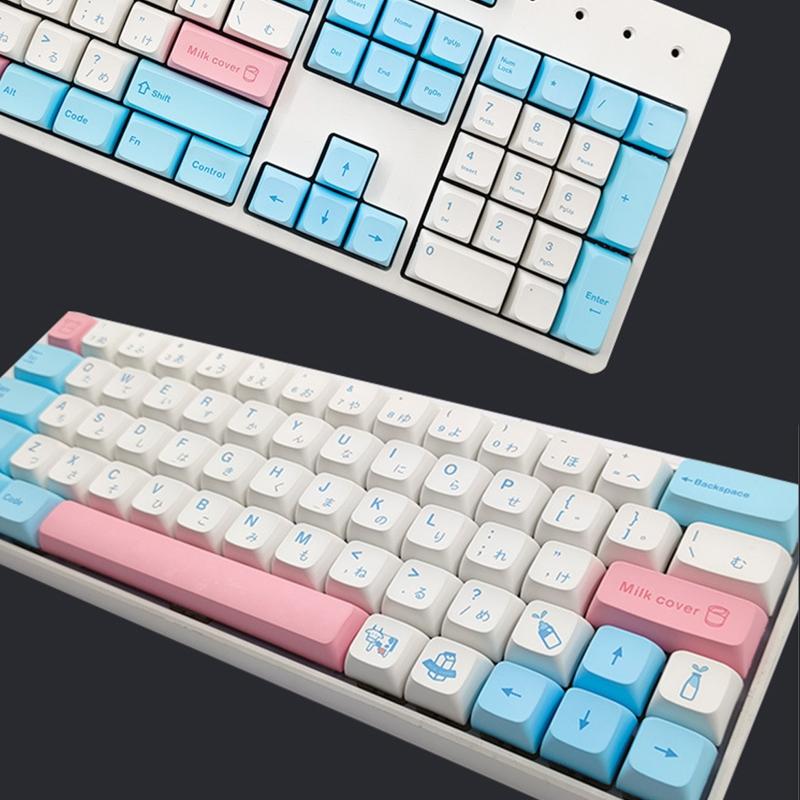 137 Keys Keycap PBT DA  Milk Cover Japanese Dye-sub Personalized Mechanical Keycaps For 61/63/64/68/75/84/87/98/104/108